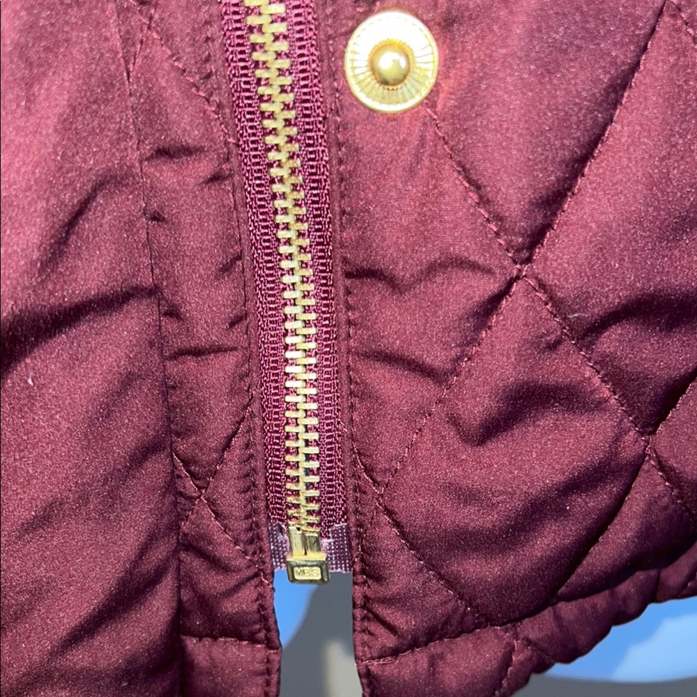 Charter Club Women’s Burgundy Puffer Jacket Quilted Insulated Gold Hardware SZ M - Picture 6 of 16